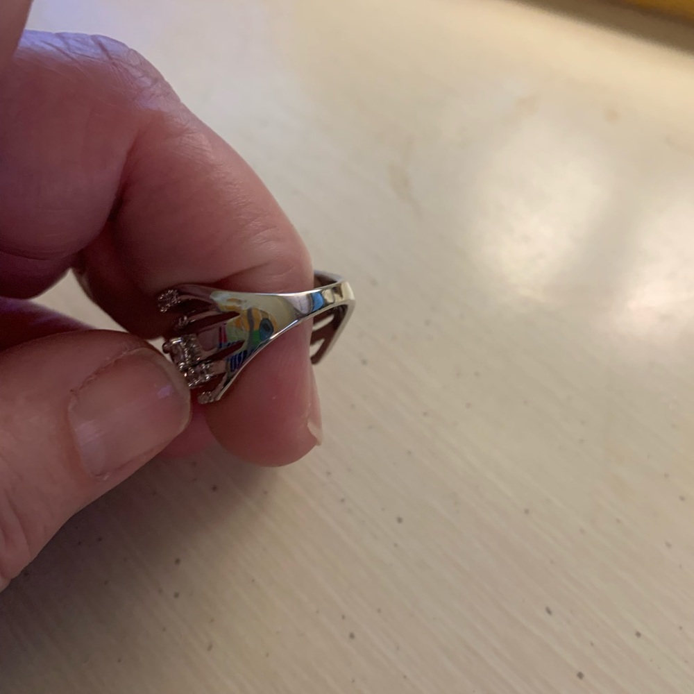 Source Unknown Silver Sparkling Band Ring - image 2